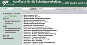 Adressbuch für die Schadenbearbeitung - online