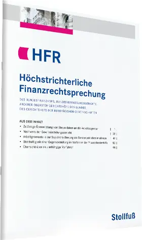 HFR Höchstrichterliche Finanzrechtsprechung