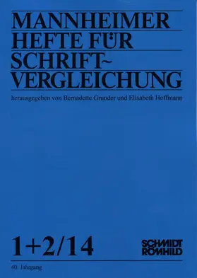 Mannheimer Hefte für Schriftvergleichung