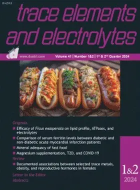 Trace elements and Electrolytes