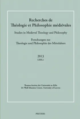 Recherches de Théologie et Philosophie Médiévales