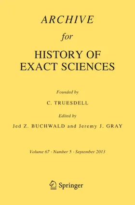 Archive for History of Exact Sciences