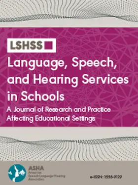 Language, Speech, and Hearing Services in Schools