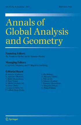 Annals of Global Analysis and Geometry
