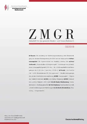 ZMGR - Zeitschrift für das gesamte Medizin- und Gesundheitsrecht