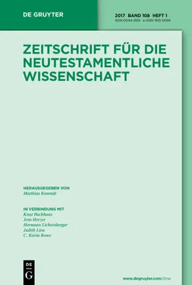 Zeitschrift für die neutestamentliche Wissenschaft