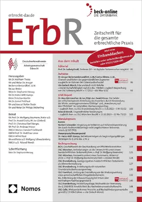 ErbR - Zeitschrift für die gesamte erbrechtliche Praxis