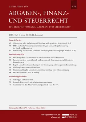 Zeitschrift für Abgaben-, Finanz- und Steuerrecht - AFS