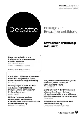 Debatte. Beiträge zur Erwachsenenbildung