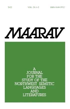 Maarav: A Journal for the Study of the Northwest Semitic Languages and Literatures
