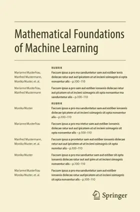 Mathematical Foundations of Machine Learning