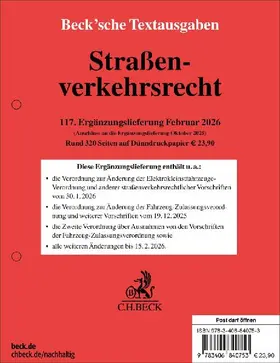 Straßenverkehrsrecht  117. Ergänzungslieferung