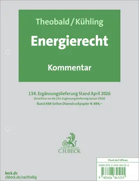 Energierecht  134. Ergänzungslieferung