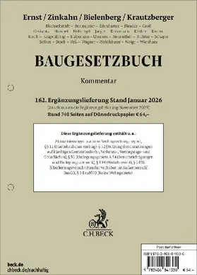Baugesetzbuch 162. Ergänzungslieferung