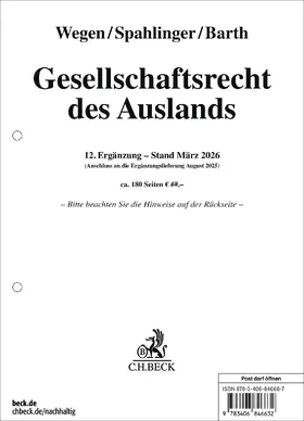 Gesellschaftsrecht des Auslands  12. Ergänzungslieferung