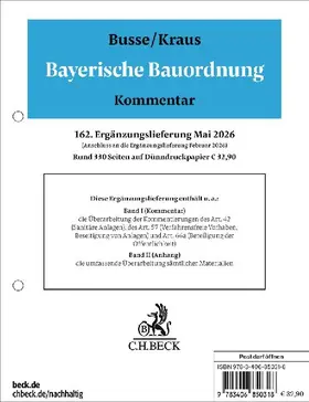 Bayerische Bauordnung  162. Ergänzungslieferung