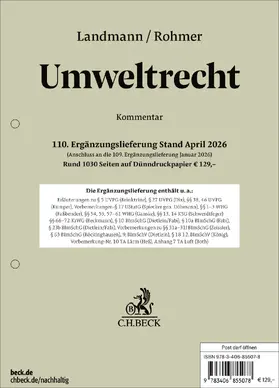 Umweltrecht  110. Ergänzungslieferung