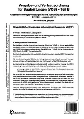 VOB Teil B – Vordrucke Ausgabe 2016