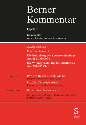 Kindesrecht, Art. 252–295 ZGB, 10. Ergänzungslieferung