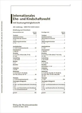 Internationales Ehe- und Kindschaftsrecht mit Staatsangehörigkeitsrecht