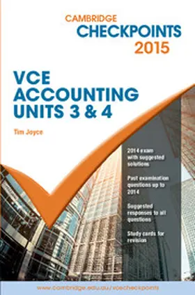 Cambridge Checkpoints VCE Accounting Units 3&4 2015 and Quiz Me More