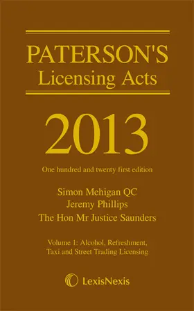 Paterson's Licensing Acts 2013