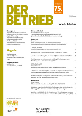 DER BETRIEB Einzelausgaben